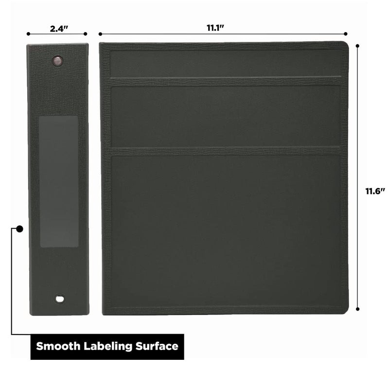 Carstens 2-Inch Heavy Duty 3-Ring Binder - Side Opening, Charcoal Gray, Durable Plastic, Precision No-Gap Rings, Waterproof Covers, No Pockets, Holds 300 Letter Sheets, BPA-Free, Made in USA (5821-3R) - Image 3